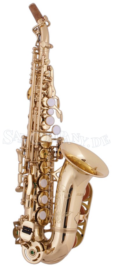 Elkhart De Luxe Gebogenes Sopran Saxophon - zum Schließen ins Bild klicken
