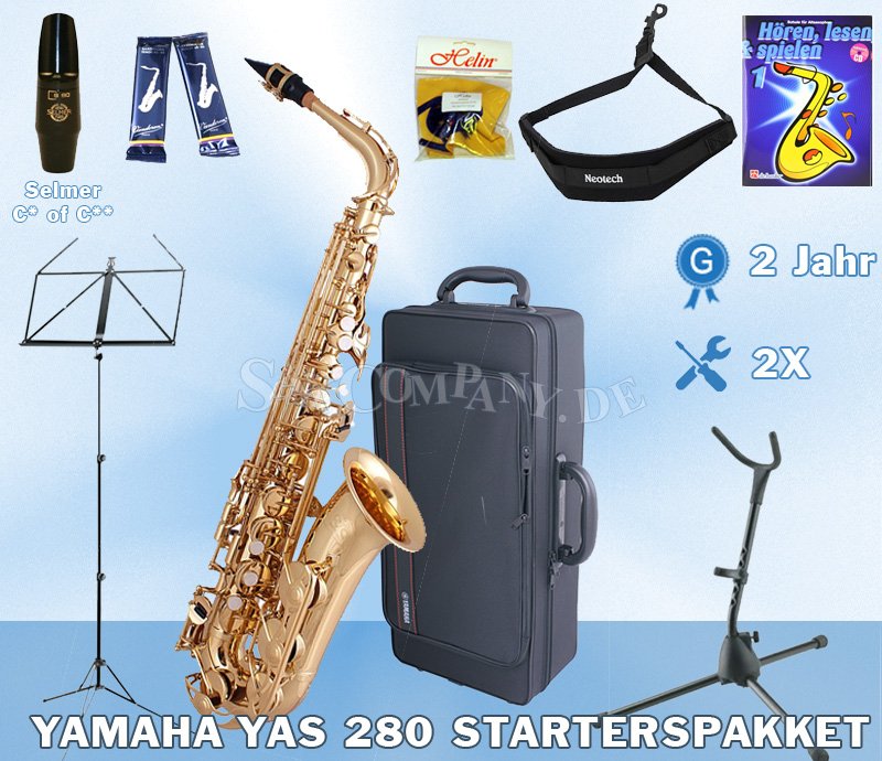 Yamaha YAS 280 Alto Saxophon Starter Paket Selmer C* DEAL - zum Schließen ins Bild klicken