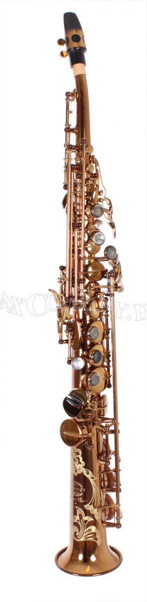 System'54 Einteiliges Sopransaxophon gebogener Hals Vintage Gold - zum Schließen ins Bild klicken