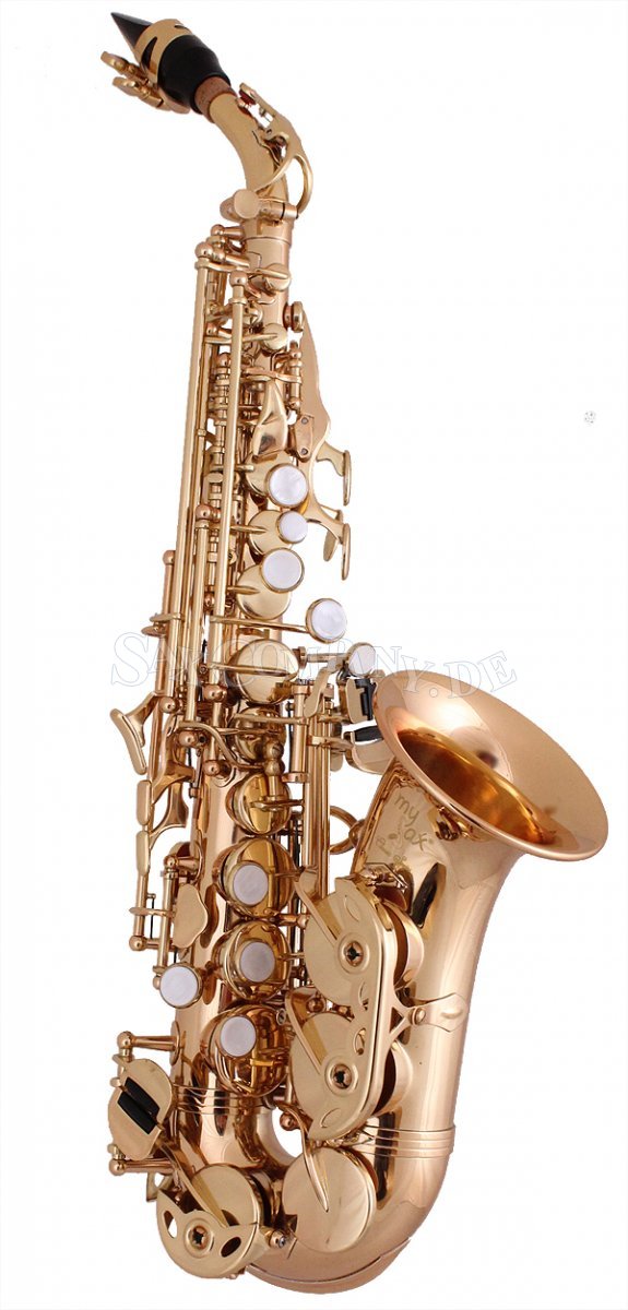 MySax Classic Series Gebogenes Sopran Saxophon Gold - zum Schließen ins Bild klicken